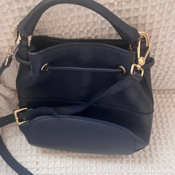 Furla Navy Crossbody Bag with Gold Accents - Picture 3 of 6